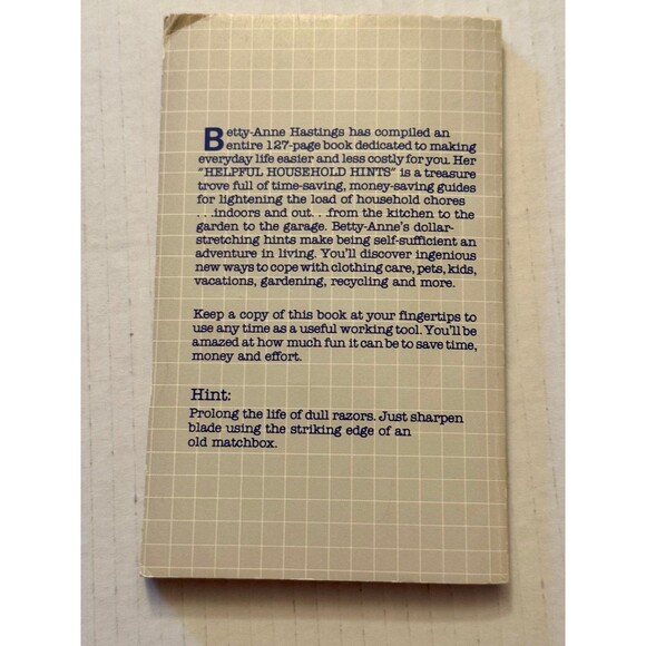 Vintage 1983 Betty-Anne’s Helpful Household Hints  Volume 1 Book Paperback - Picture 2 of 3
